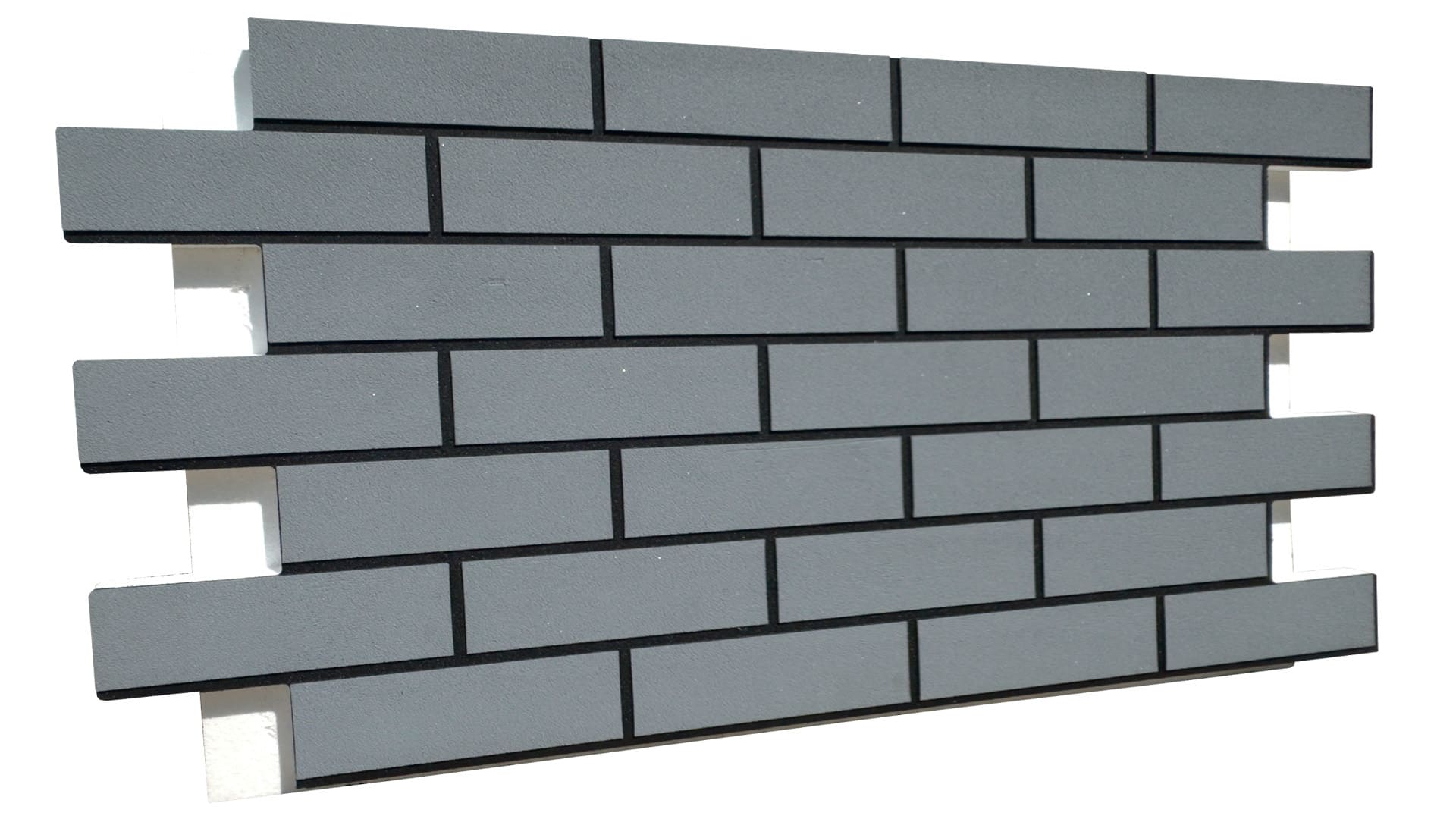 Термопанель с мраморной крошкой Серый, черный шов — изображение 2